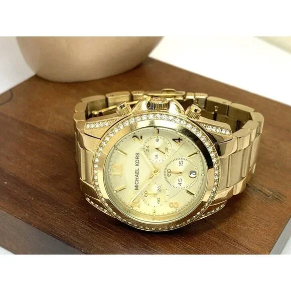 Michael Kors Women's Watch MK5166 Blair Quartz Chronograph Gold Steel 39mm - Picture 8 of 14